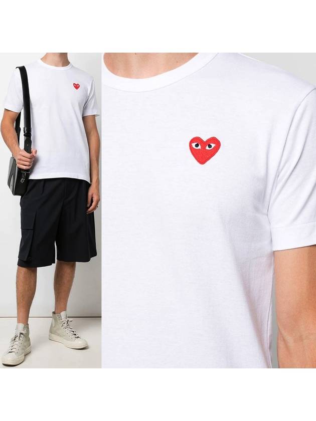 Play Red Heart Waffen Short Sleeve T-Shirt White P1 T108 2 - COMME DES GARCONS - BALAAN 2