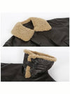 Women's Shearling Collar Leather Jacket Dark Chocolate - LEMAIRE - BALAAN 6