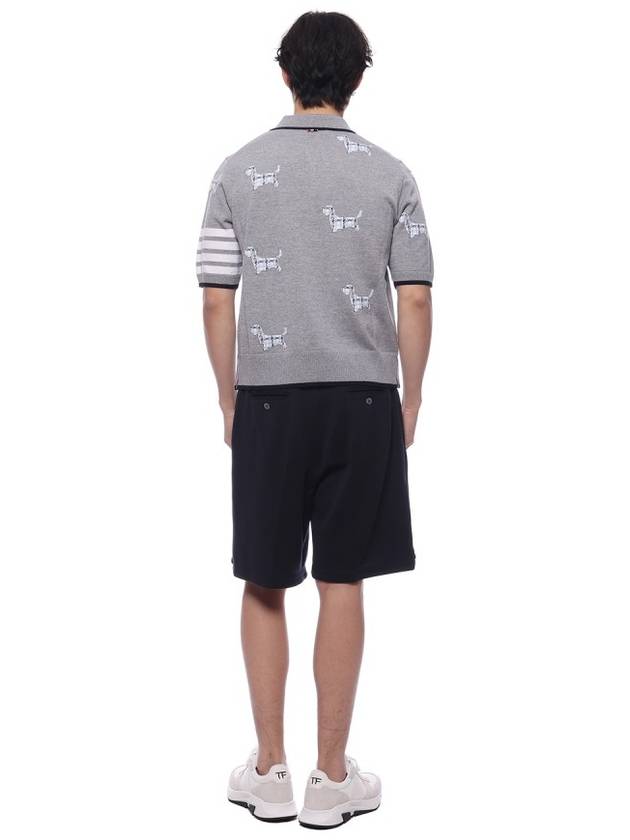 Hector Diagonal Virgin Wool Short Sleeve Polo Shirt Grey - THOM BROWNE - BALAAN 6