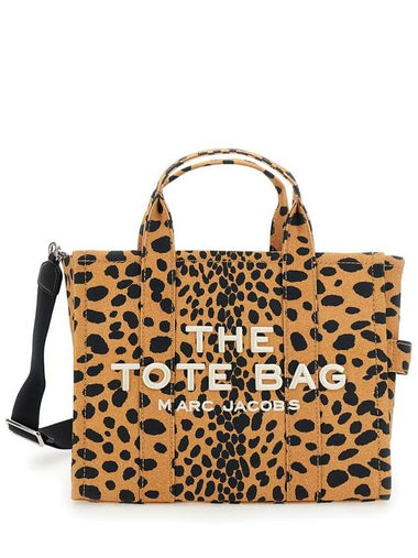 'The Mediumtote Bag' Brown Handbag With All-Over Leopard Print And Embroidered Logo In Cotton Woman - MARC JACOBS - BALAAN 1