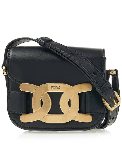 Metal Chain Mini Leather Cross Bag Black - TOD'S - BALAAN 2