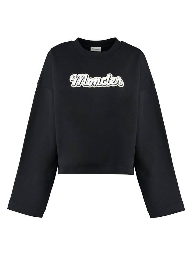 Moncler logo print crewneck sweatshirt - MONCLER - BALAAN 1