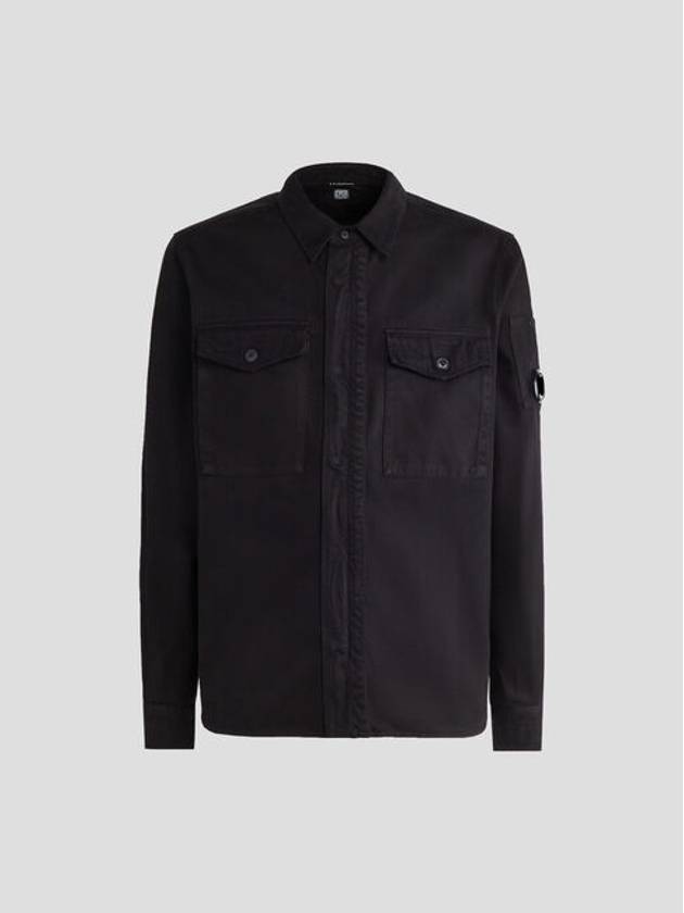 Military Twill Emerald Pocket Long Sleeve Shirt Black - CP COMPANY - BALAAN 2