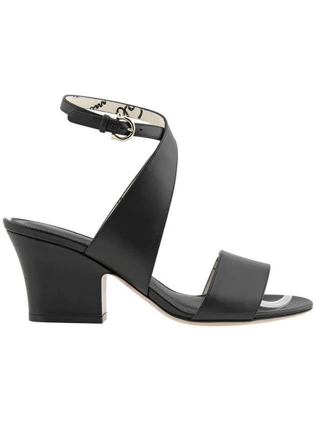 Salvatore Women's Plain Wedge Sandals Heel Black - SALVATORE FERRAGAMO - BALAAN 1