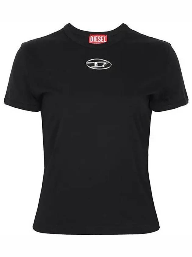 Slim Fit Cutout Oval D Short Sleeve T-Shirt Black - DIESEL - BALAAN 2