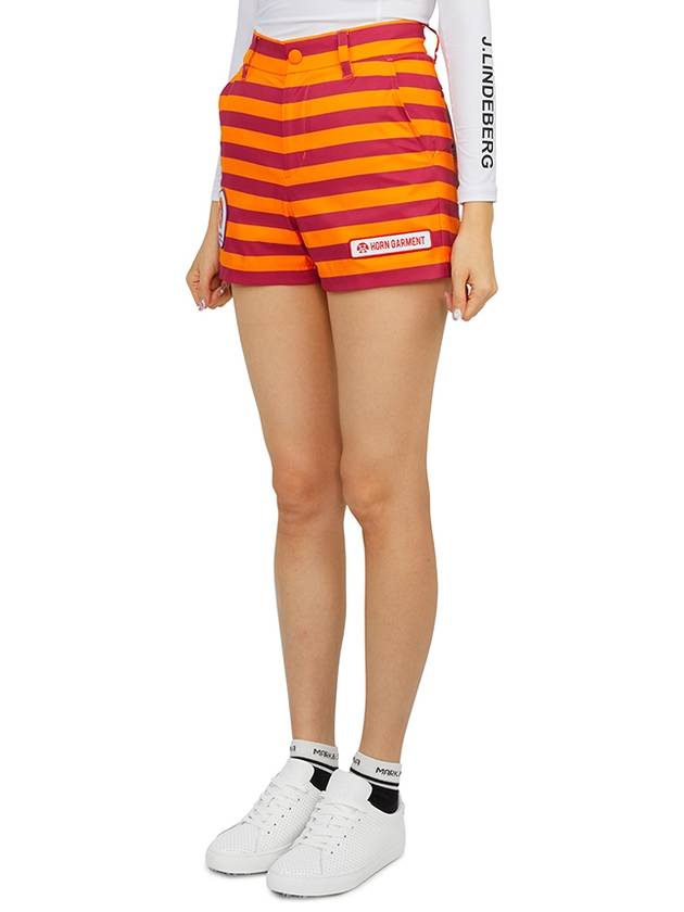 Women's Airline Border Shorts Orange Purple - HORN GARMENT - BALAAN 3