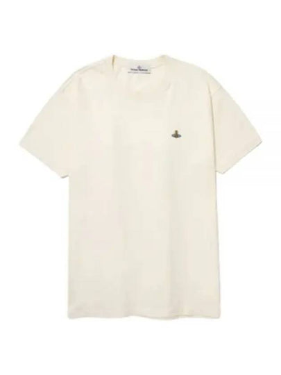 ORB Logo Cotton Short Sleeve T-Shirt Beige - VIVIENNE WESTWOOD - BALAAN 2