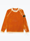 Hand Sprayed Airbrush Treatment Badge Crewneck Knit Top Orange - STONE ISLAND - BALAAN 2