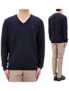 Embroidery Logo V Neck Knit Top Navy - POLO RALPH LAUREN - BALAAN 2