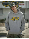 Crack Graffiti Logo Hooded Sweatshirt Gray FHT2037 - FLUKE - BALAAN 2