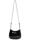 Cleo Patent Leather Shoulder Bag Black - PRADA - BALAAN 8