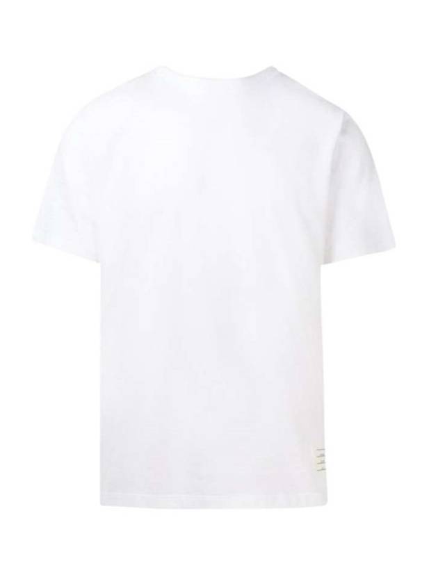 Men's Side Slit Relaxed Short Sleeve T-Shirt White - THOM BROWNE - BALAAN 3