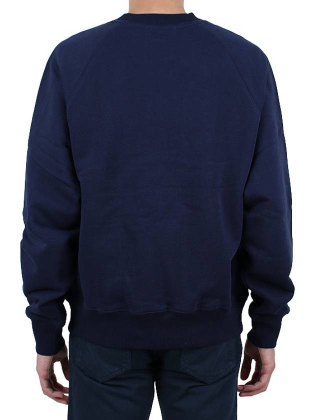 Heart Logo Organic Cotton Sweatshirt Navy - AMI - BALAAN 5