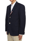 Typewriter Cloth Grosgrain Placket Sport Jacket Navy - THOM BROWNE - BALAAN 4