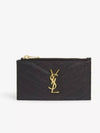 Monogram Fragment Zipper Card Wallet Black - SAINT LAURENT - BALAAN 2