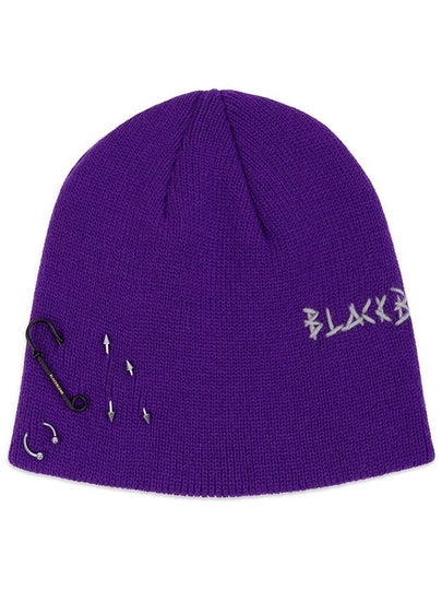 BBD Embroth Logo Piercing Beanie Purple - BLACKBLOND - BALAAN 2