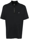 Logo Patch Pique Polo Shirt Black - CP COMPANY - BALAAN 1