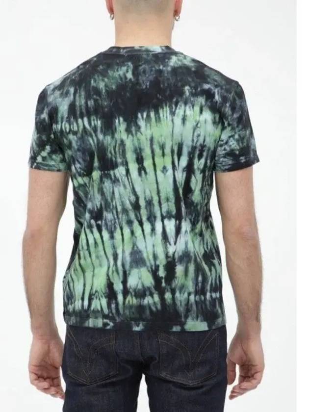 Tie Dye Short Sleeve T-Shirt Green - AMI - BALAAN 5