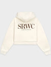 Women's SRWC Logo Cropped Hooded Top Beige - SPORTY & RICH - BALAAN 4