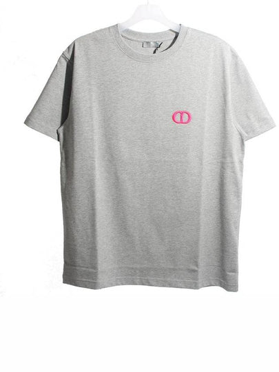 Pink CD Icon Casual Fit Short Sleeve T-Shirt Grey - DIOR - BALAAN 2