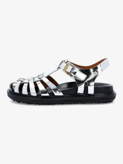 Mirror Leather Fisherman Sandals Silver - MARNI - BALAAN 2