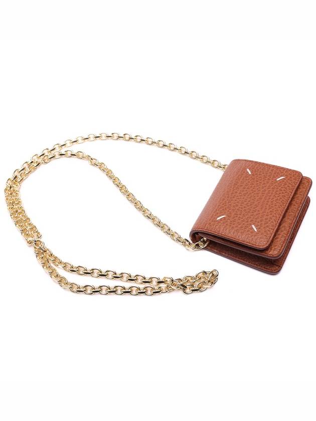 Embroidery Logo Chain Cald Wallet Brown - MAISON MARGIELA - BALAAN 6