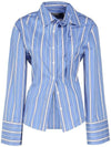 La Chemise Ruban Hourglass Stretch Cotton Shirt Blue - JACQUEMUS - BALAAN 1