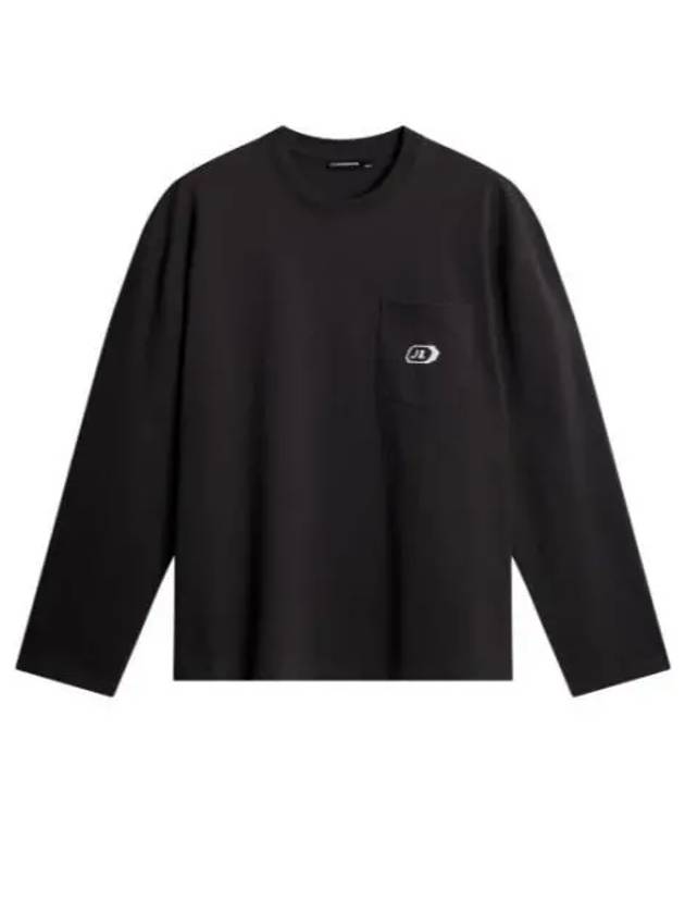 Men's Walsh Pocket Long Sleeve T-Shirt Washed Black - J.LINDEBERG - BALAAN 1