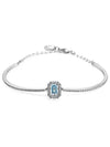 Una Octagon Cut Bangle Bracelet Blue Silver - SWAROVSKI - BALAAN 3