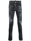 Men's Painting Cool Guy Jeans Black - DSQUARED2 - BALAAN 3