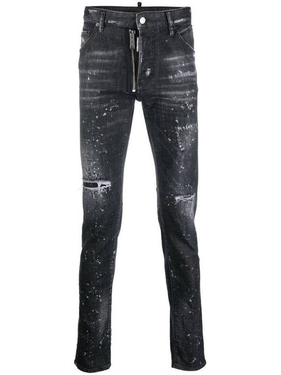 Men's Painting Cool Guy Jeans Black - DSQUARED2 - BALAAN 2