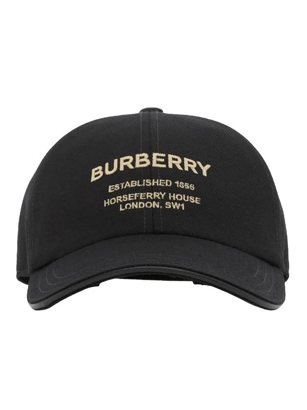 Horseferry Motif Cotton Twill Ball Cap Beige Black - BURBERRY - BALAAN 1