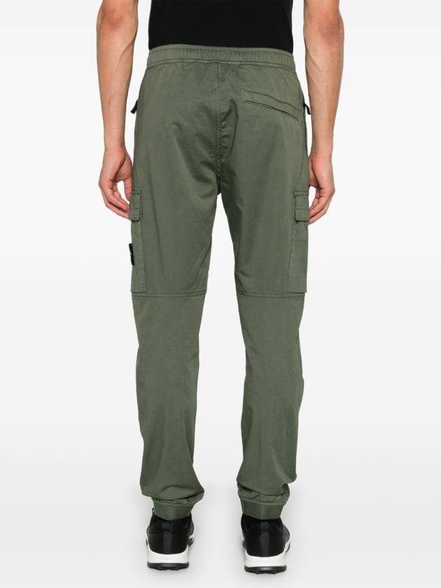 Stretch Cotton Wool Satin Straight Pants Green - STONE ISLAND - BALAAN 6