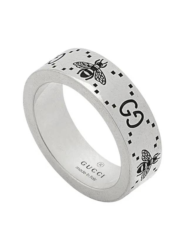 GG Logo Bee Engraving Wide Ring Silver - GUCCI - BALAAN 2