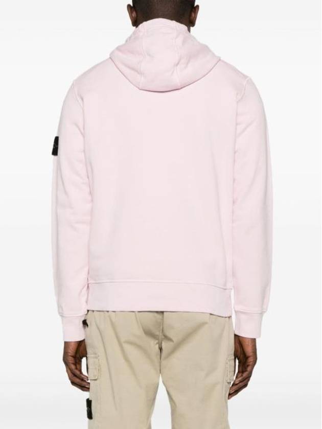 Logo Patch Drawstring Hoodie Pink - STONE ISLAND - BALAAN 5