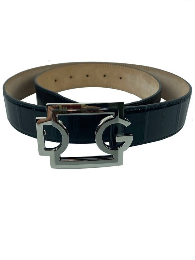 DG Logo Square Leather Belt Black - DOLCE&GABBANA - BALAAN 2