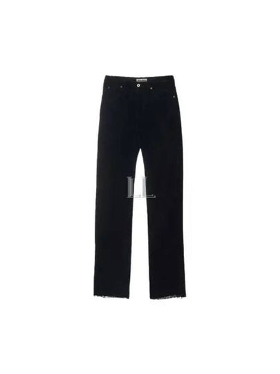 Washed Velvet Straight Pants Black - MIU MIU - BALAAN 2