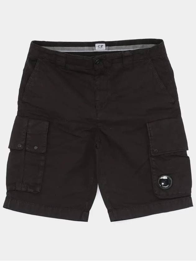 Twill Stretch Cargo Shorts Black - CP COMPANY - BALAAN 2