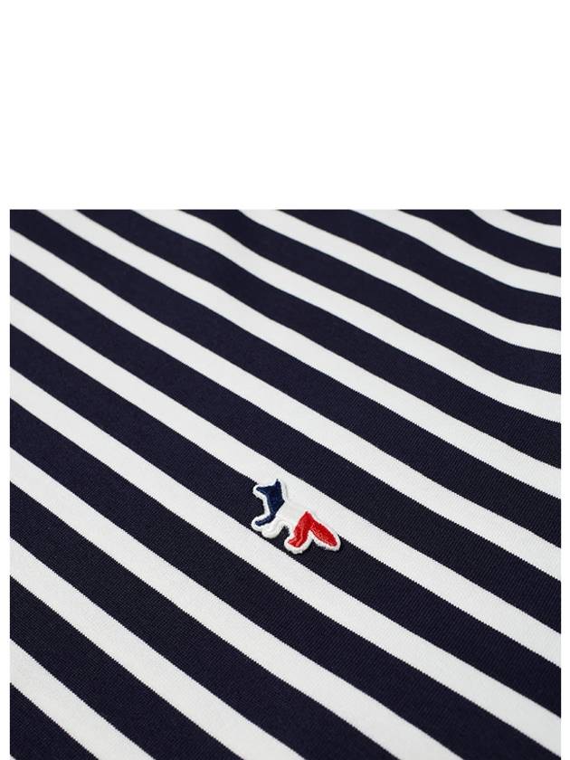 Fox Logo Stripe Long Sleeve T-Shirt Navy - MAISON KITSUNE - BALAAN 6