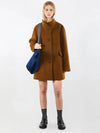 Oversized China Collar Half Coat Camel Brown - VOYONN - BALAAN 8