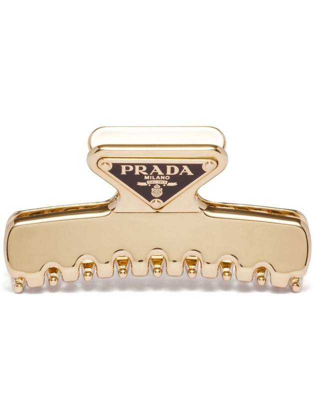 Women's Logo Metal Hair Clip Gold - PRADA - BALAAN 2