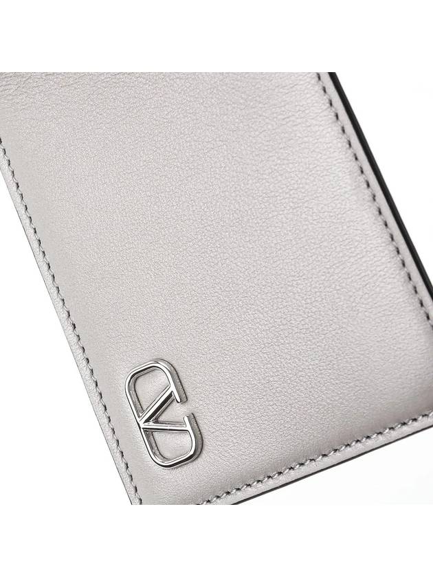 V Logo Signature Half Wallet Grey - VALENTINO - BALAAN 6