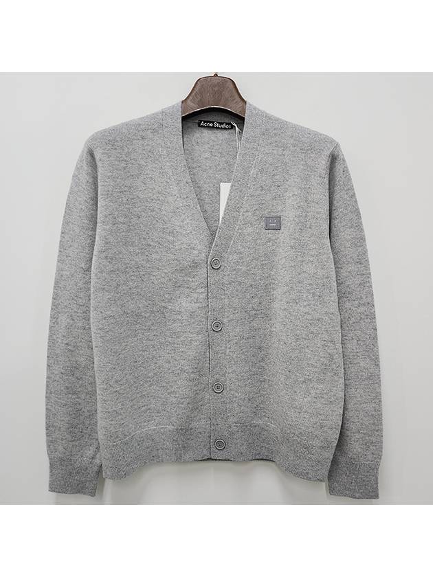 Keve Face Wool V-neck Cardigan Grey - ACNE STUDIOS - BALAAN 3