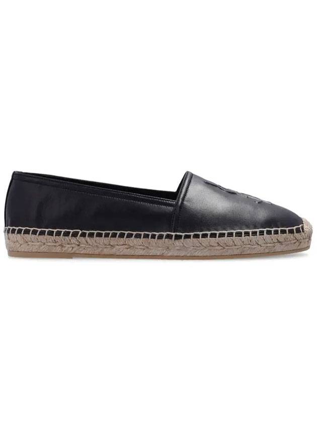 Leather Espadrilles Black - SAINT LAURENT - BALAAN 1