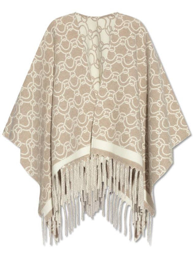 FERRAGAMO Wool Poncho, Women's, Beige - SALVATORE FERRAGAMO - BALAAN 1