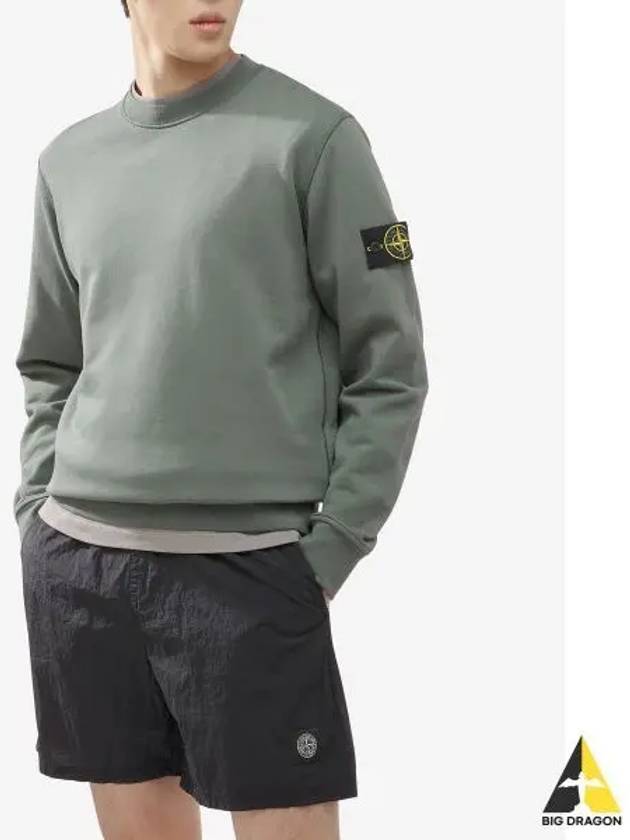 Wappen Patch Garment Dyed Sweatshirt Musk Green - STONE ISLAND - BALAAN 2