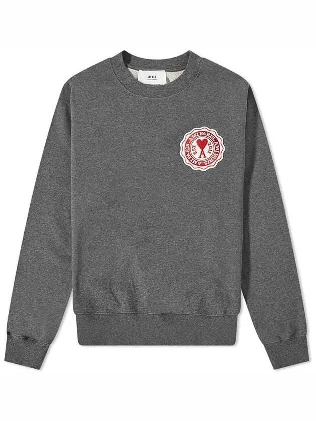 Heart Logo Patch Sweatshirt Grey - AMI - BALAAN 2