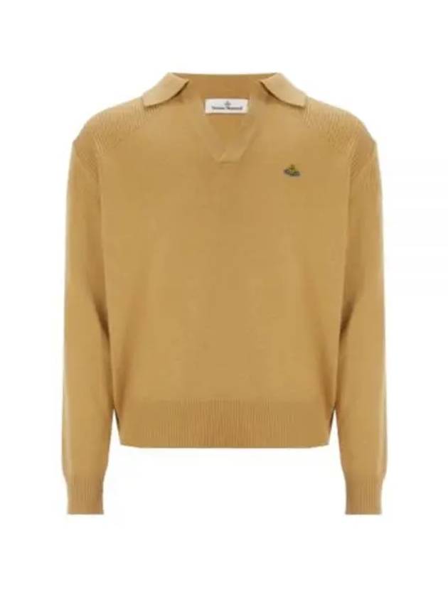 Football Polo Wool Knit Top Beige - VIVIENNE WESTWOOD - BALAAN 2