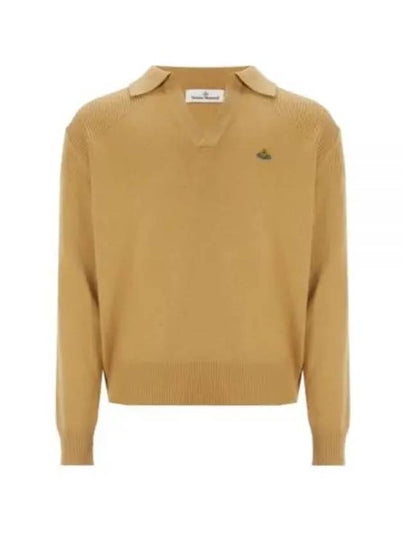 Football Polo Wool Knit Top Beige - VIVIENNE WESTWOOD - BALAAN 2