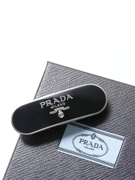 Round Metal Hair Clip Black - PRADA - BALAAN 2